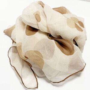 Echo Cream Scarf with Tan Polka-Dot Accent